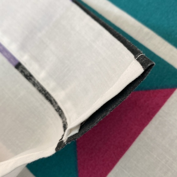 Vintage Dan River Aztec No Iron Percale 3 Curtain Panels. Made in USA. - Picture 6 of 7